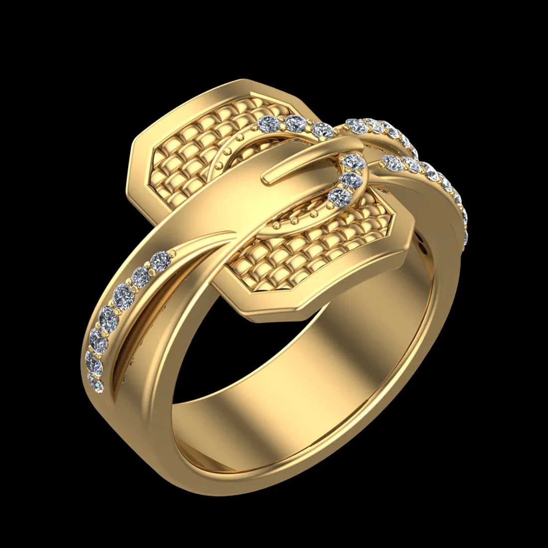 0.40 Ctw SI2/SI1 Diamond 10k Yellow Gold Engagement Ring (ALL DIAMOND ARE L