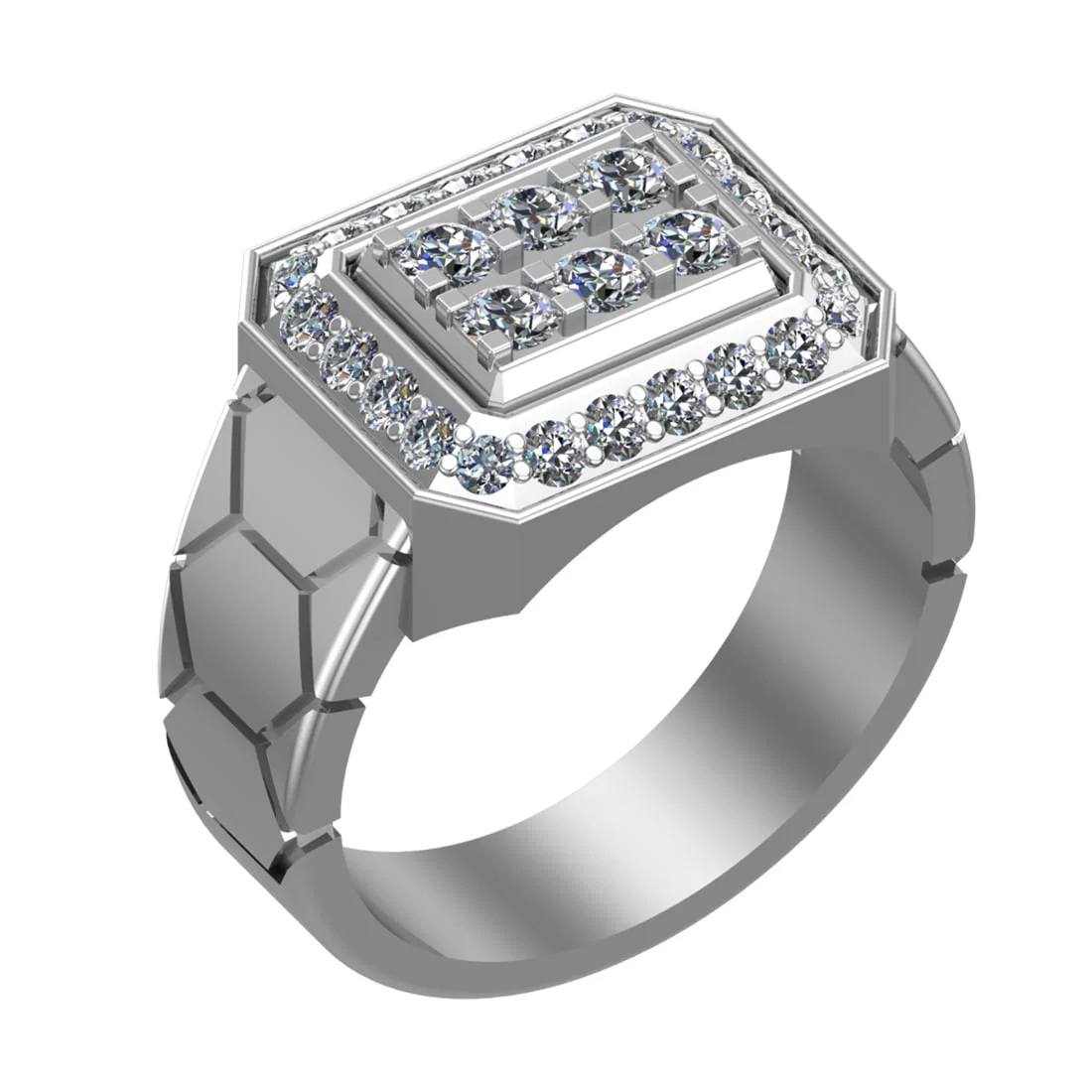 0.95 Ctw SI2/SI1 Diamond 14k white Gold Engagement Ring (ALL DIAMOND ARE LA