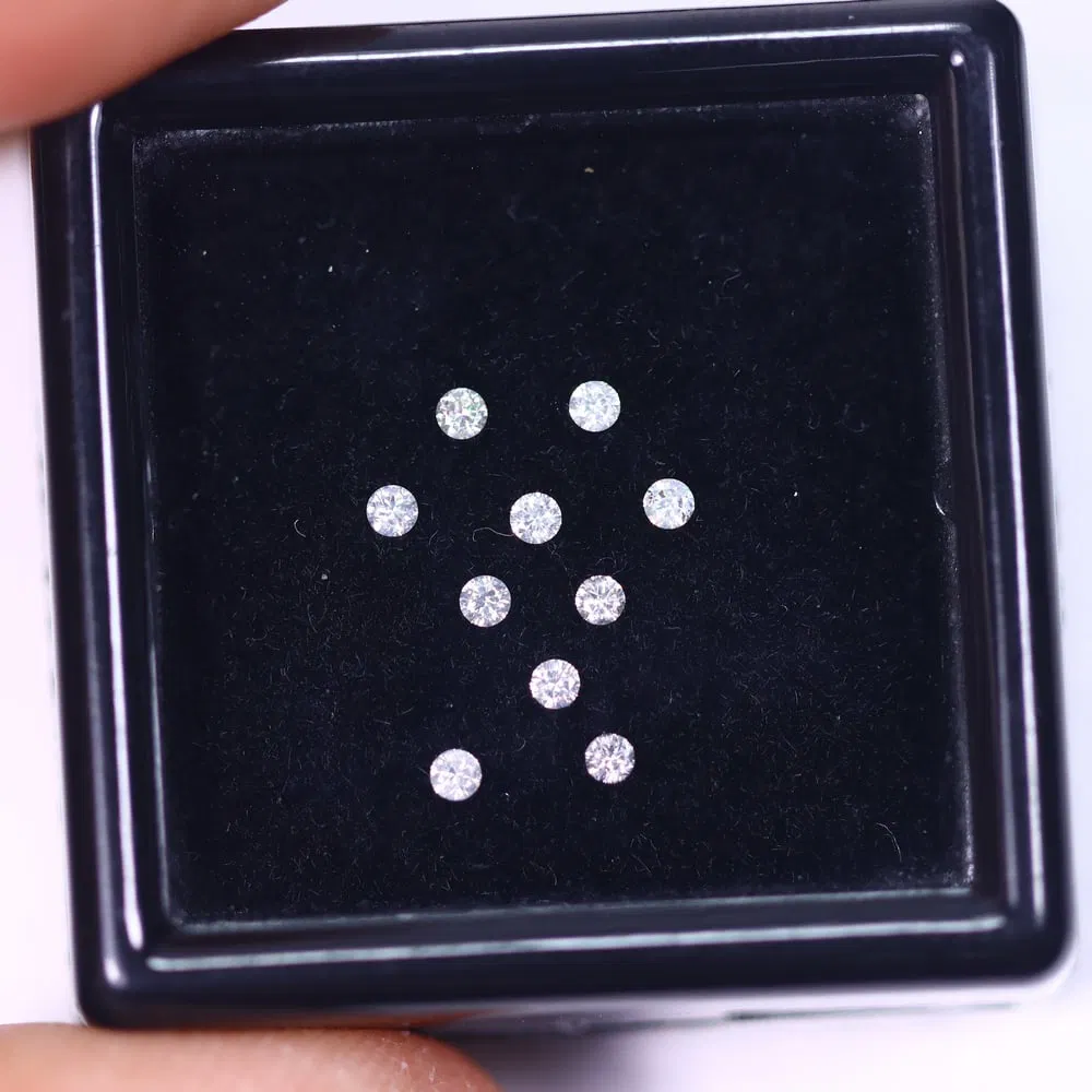 1.5mm White Diamond Lot of 10-Pieces (Total Weight 0.15 carat), 572DD