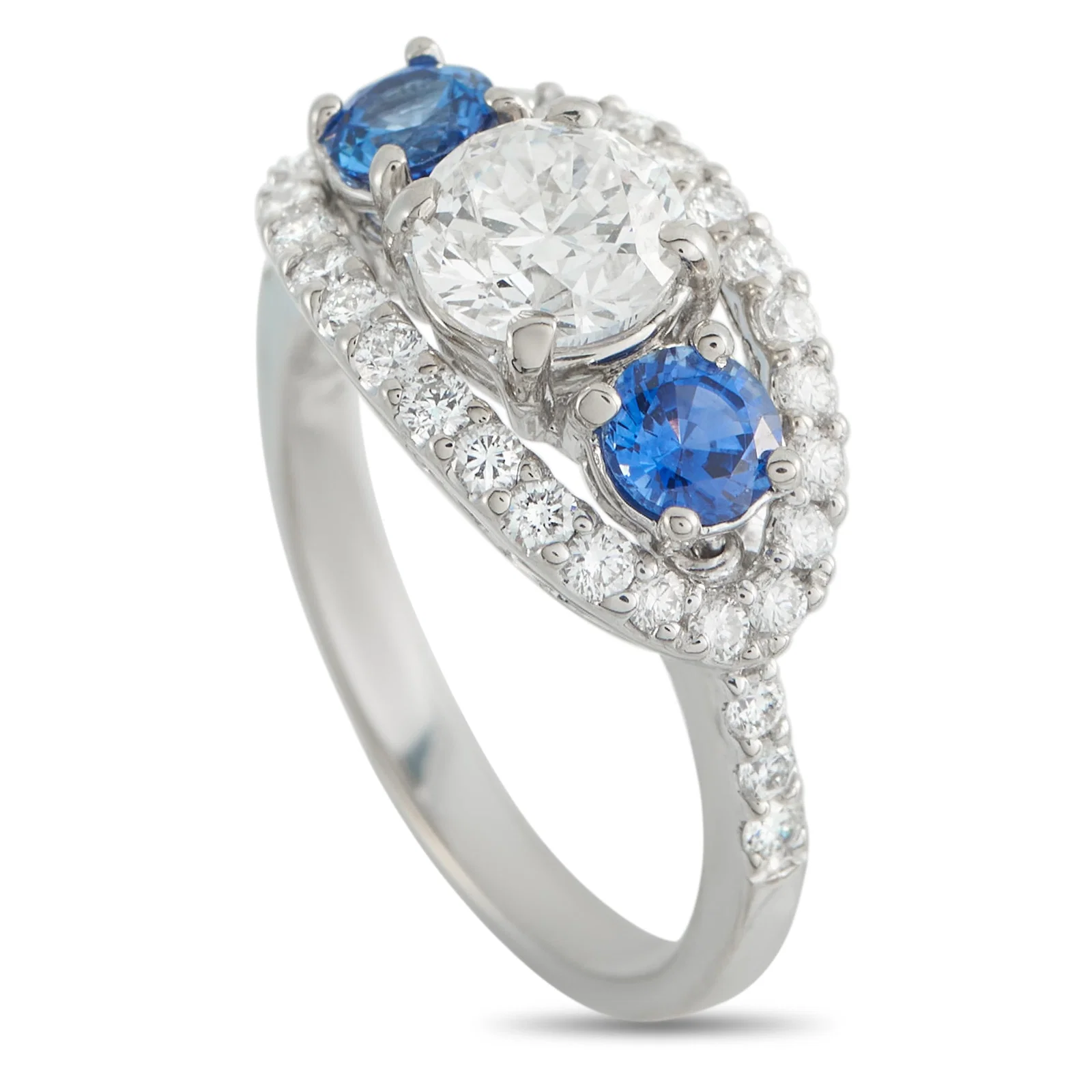 1.70ctw Diamond, 0.90ctw Blue Sapphire and 14K Ring