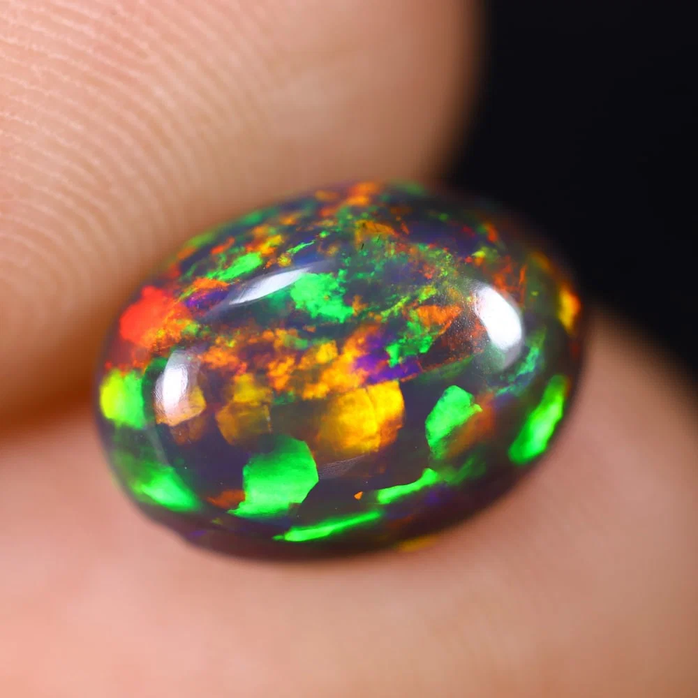 1.92Ct Welo Black Opal Polished - Ethiopian Opal , 840E