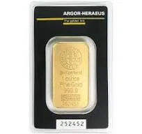1 oz Gold Argor Heraeus Bar