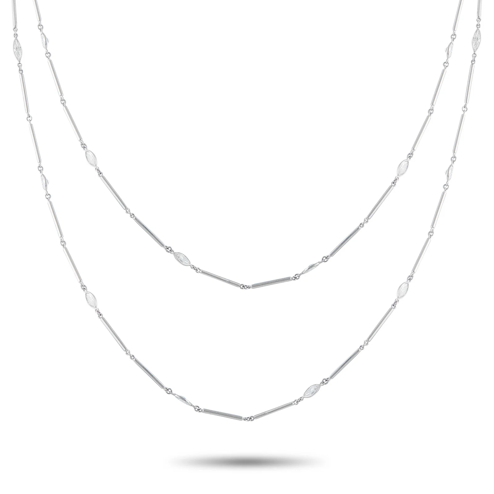 10.00ctw Diamond and Platinum 62" Sautoir Necklace