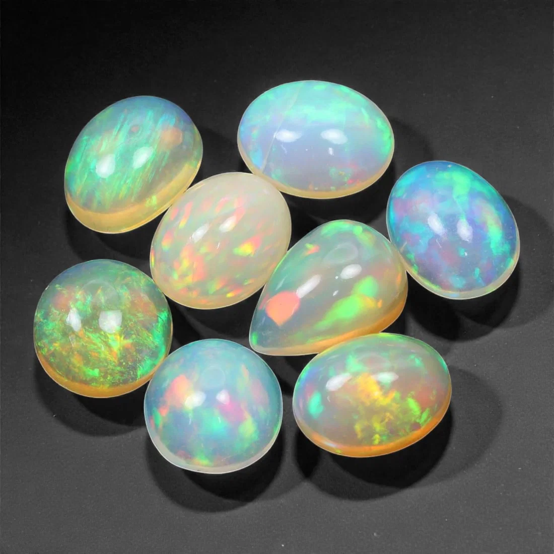10.40 Carats Multicolor Welo Opal Selection - Natural Ethiopian Stones, 7-9mm, 16XK