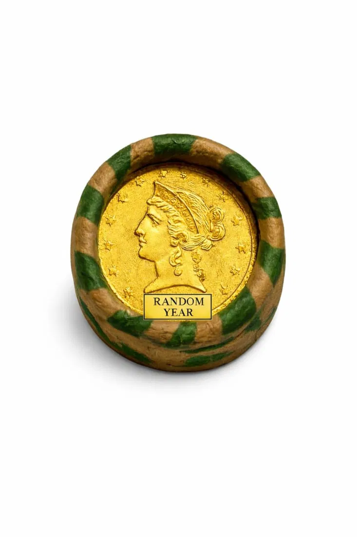 10 QTY $2.5 Liberty Head Gold Roll BU Stock Photo