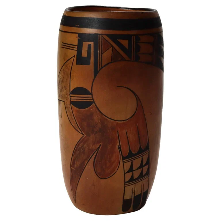 10" Southwest Native American Hopi Pottery Vase Signed C1920