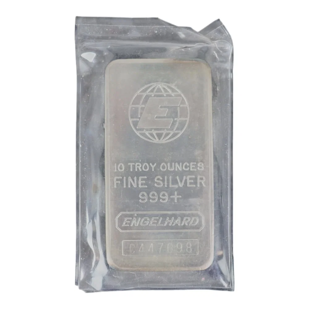 10 Tr Oz 999+ Fine Silver Bar/Ingot Engelhard Serial #C447698