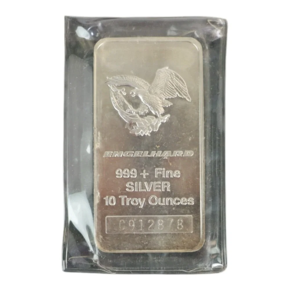 10 Tr Oz 999+ Fine Silver Bar/Ingot Engelhard Serial #C912878