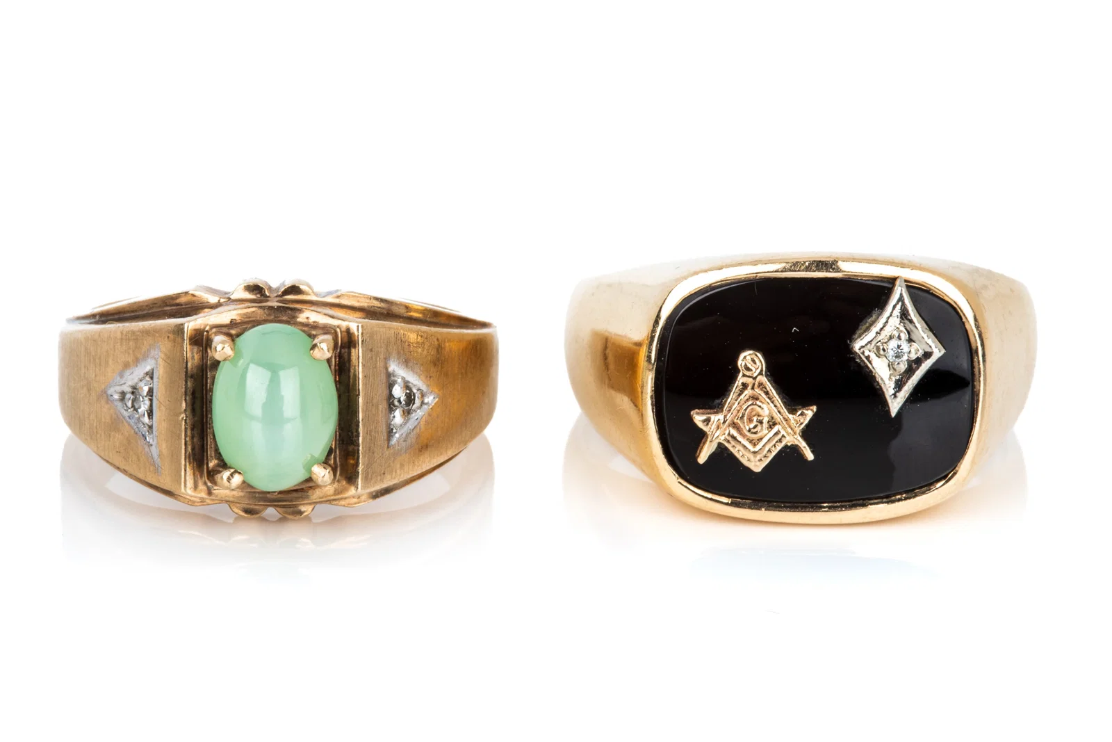 10K GENTS GEMSTONE RING PAIRING 15.2g