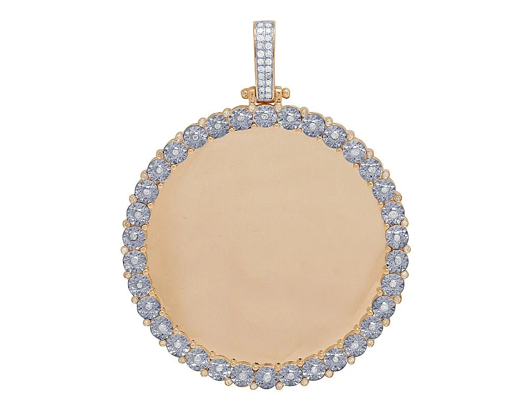 10K ROSE GOLD REAL DIAMOND FANOOK MEMORY PHOTO PENDANT