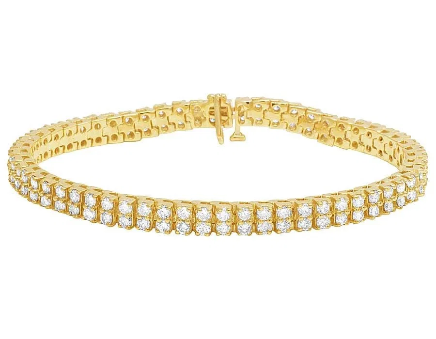 10K YELLOW GOLD GENUINE DIAMOND BRACELET
