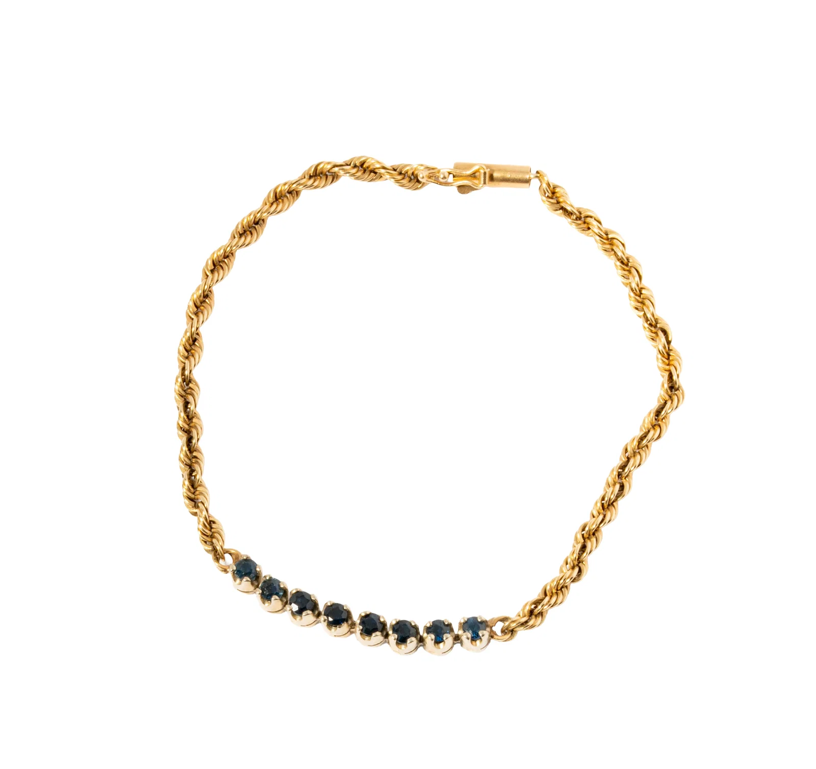 14 Karat Yellow Gold Sapphire Bracelet