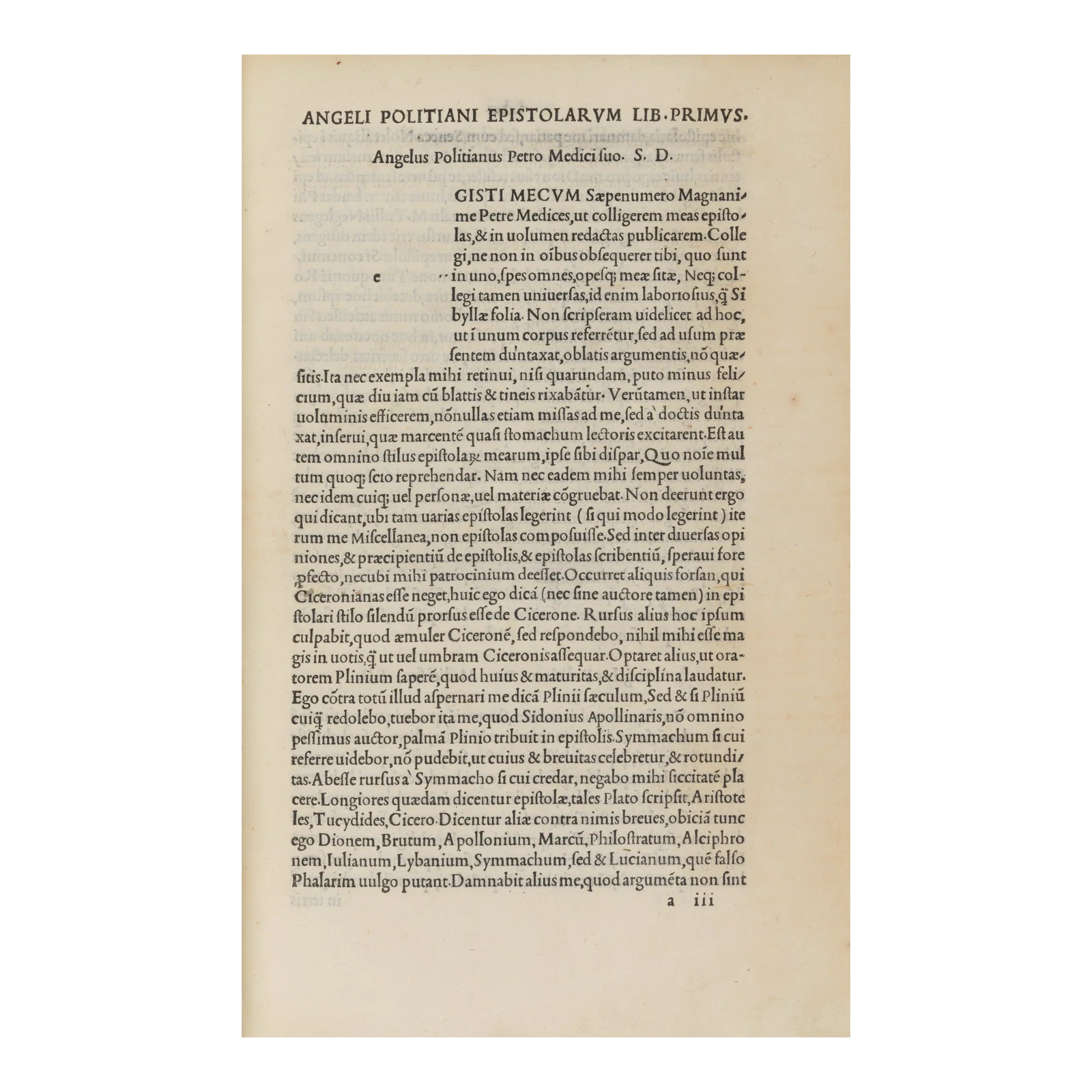 1498 ❧ FIRST COLLECTED EDITION OF ANY MODERN AUTHOR. POLIZIANO, ANGELO AMBROGINI 1454-14...