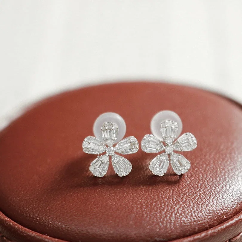 14K GOLD 0.36 CT NATURAL H DIAMOND EARRINGS