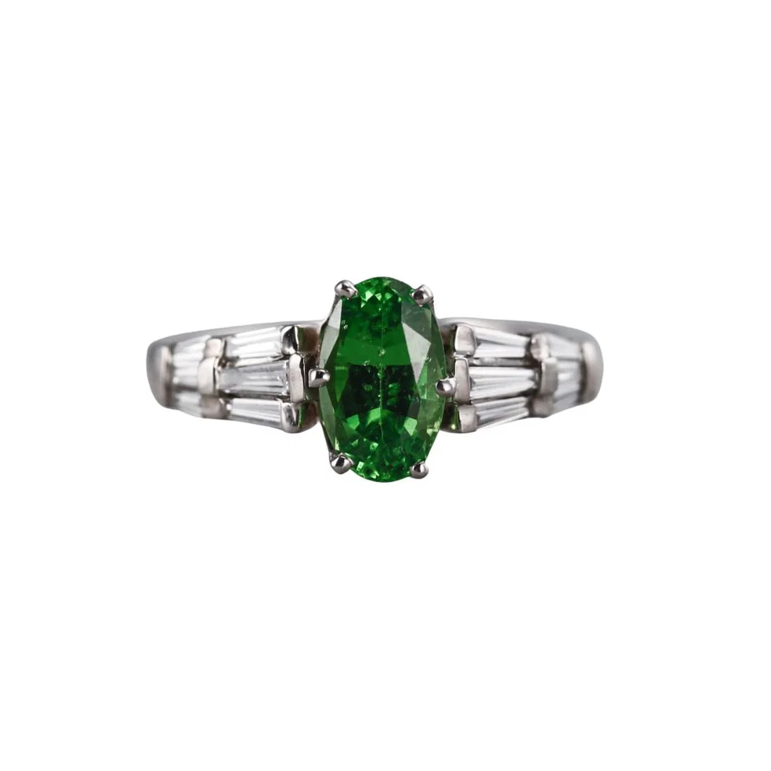 14k Gold Demantoid Garnet Diamond Ring