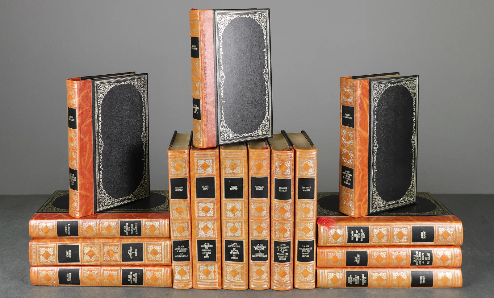 15 French / European Themed Leather Bound Books #2