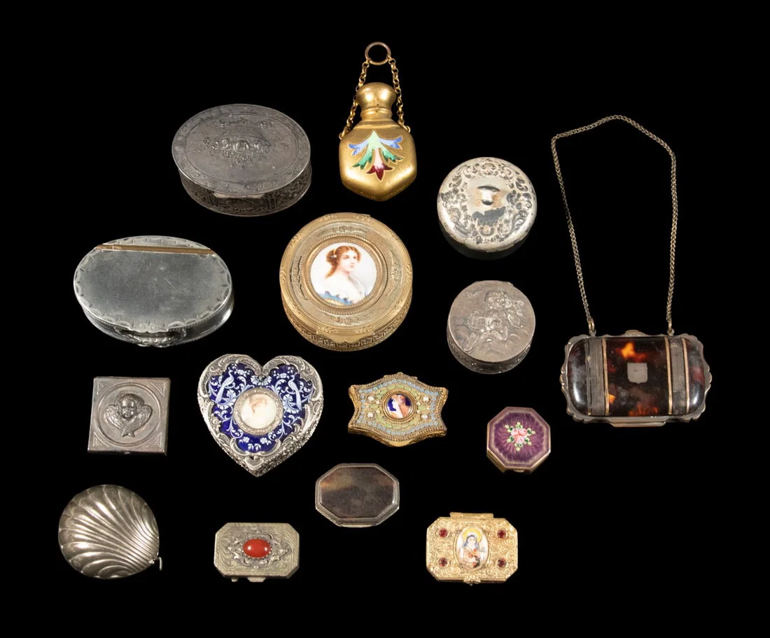 (15) SILVER AND SILVERED SMALL BOX COLLECTION