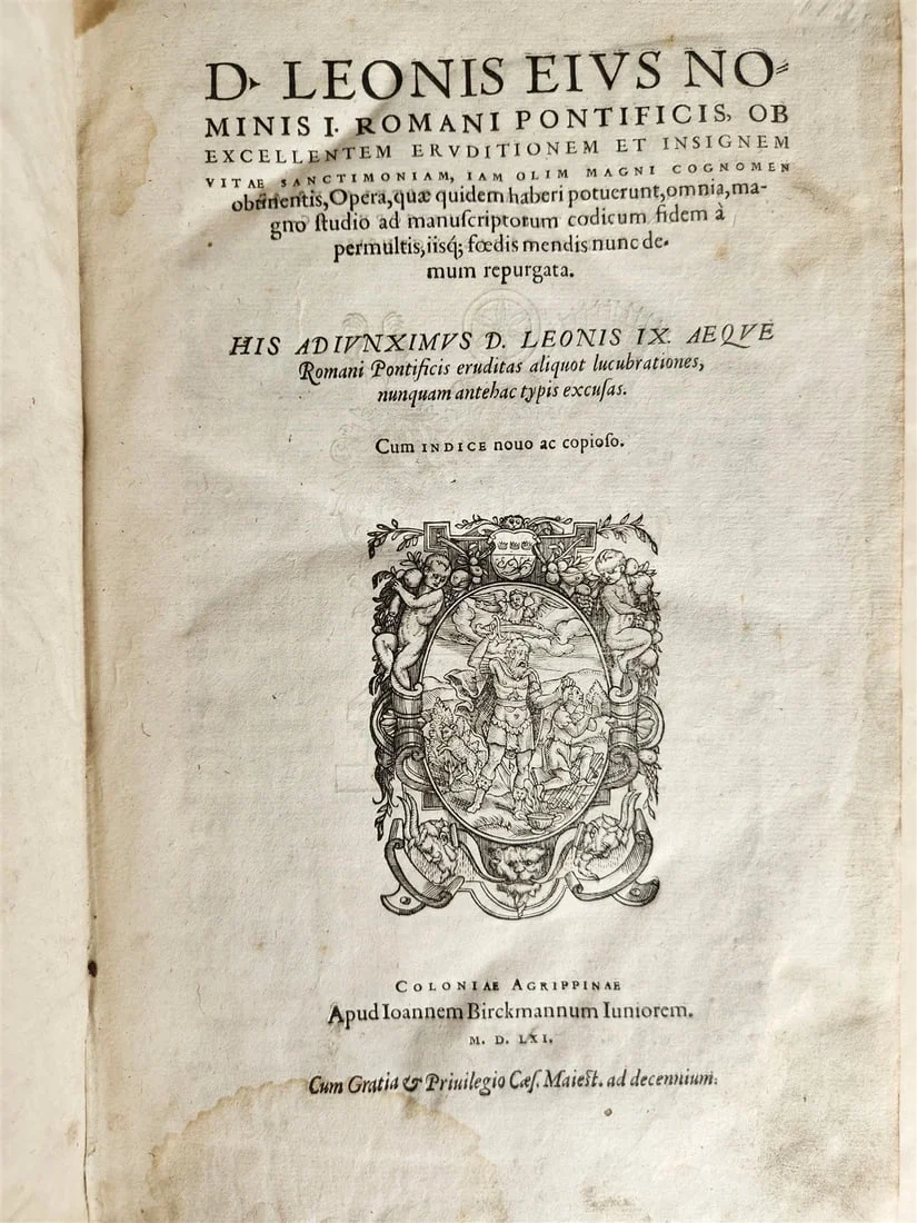 1561 D. LEONIS EIVS NOMINIS I. ROMANI PONTIFICIS antique 16th CENTURY