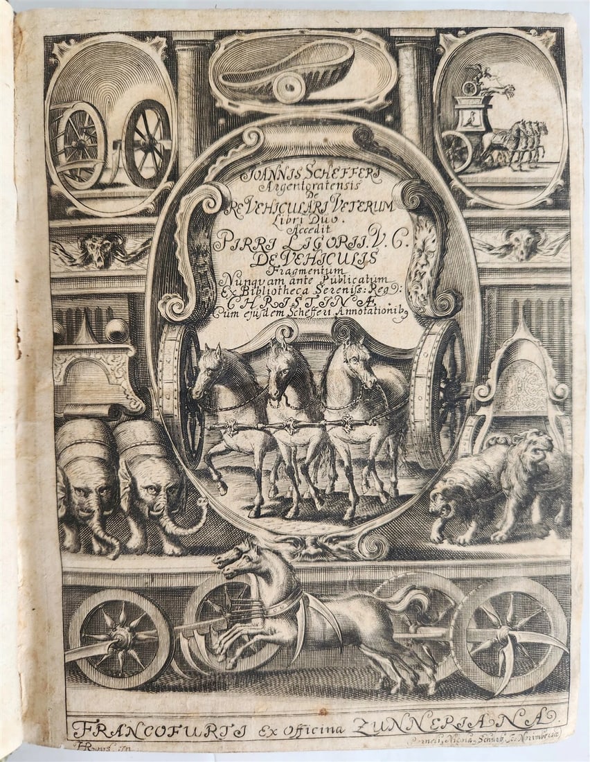 1671 TREATISE Treatise on the TRANSPORT of ANTIQUITY antique ILLUSTRATED vellum