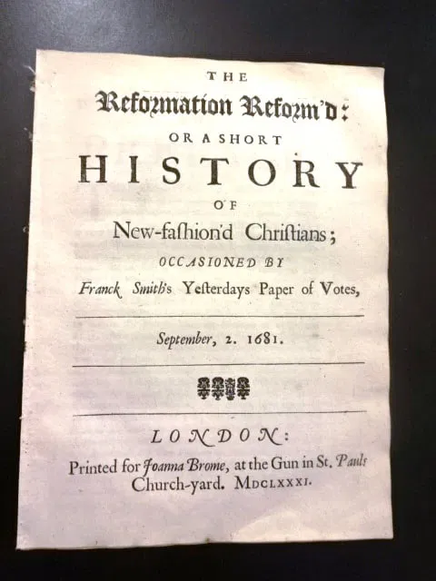 1681 The Reformation Reform'd History of New-fashion'd Christians