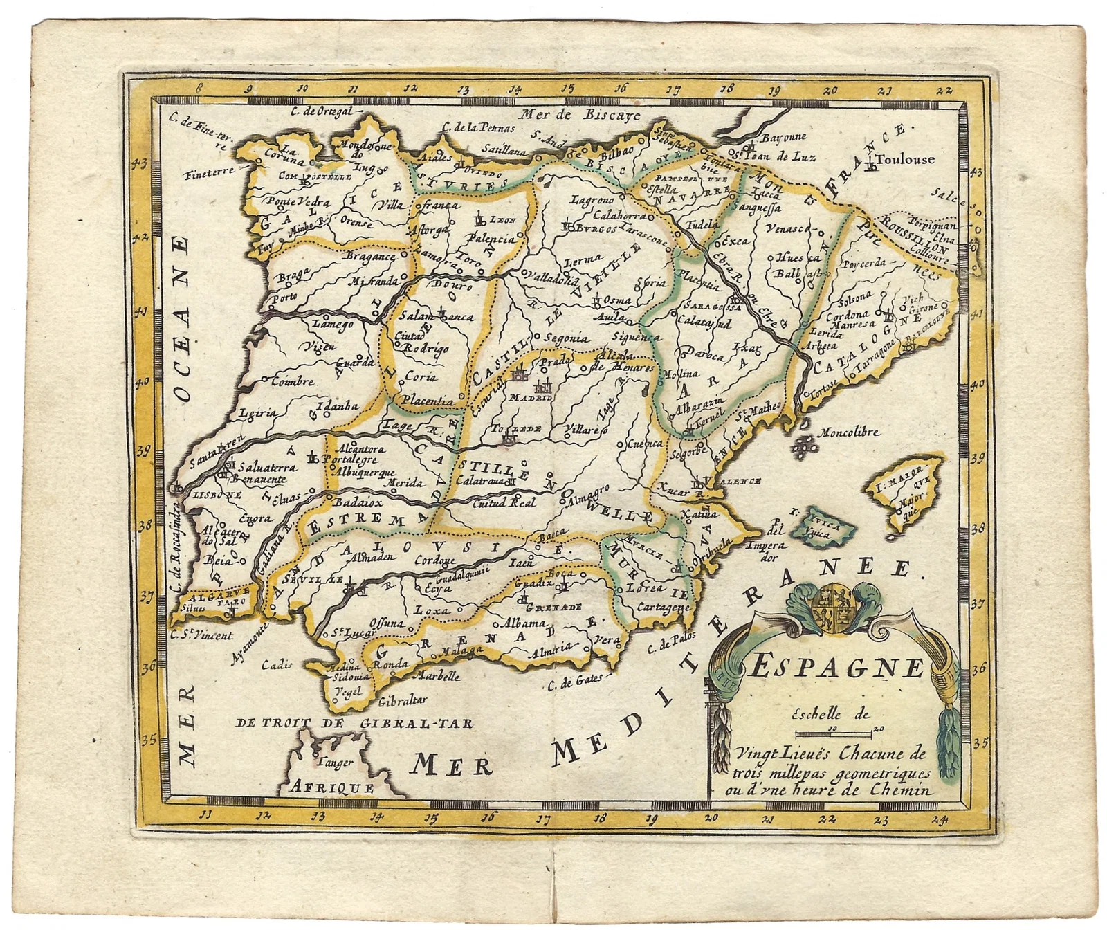 1692 Peeters Map of Spain and Portugal -- Espagne