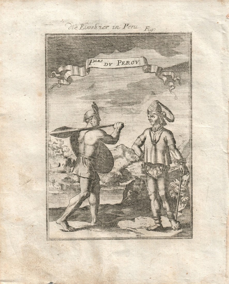 1719 PEOPLE of PERU plate from Beschreibung Des gantzen Welt-Kreises