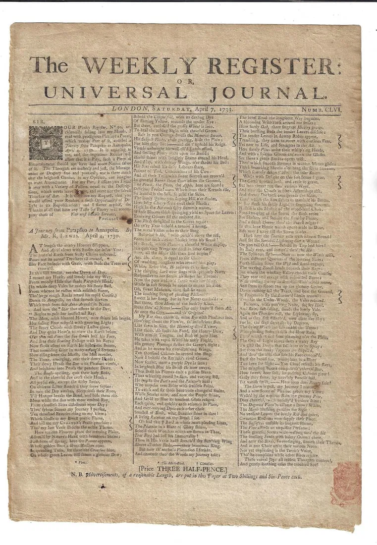1733 Colonial America Journey Patapsko Annapolis