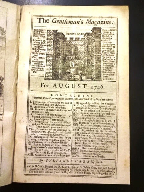 1746 Gentleman's Magazine Jacobite Rebellion Executions