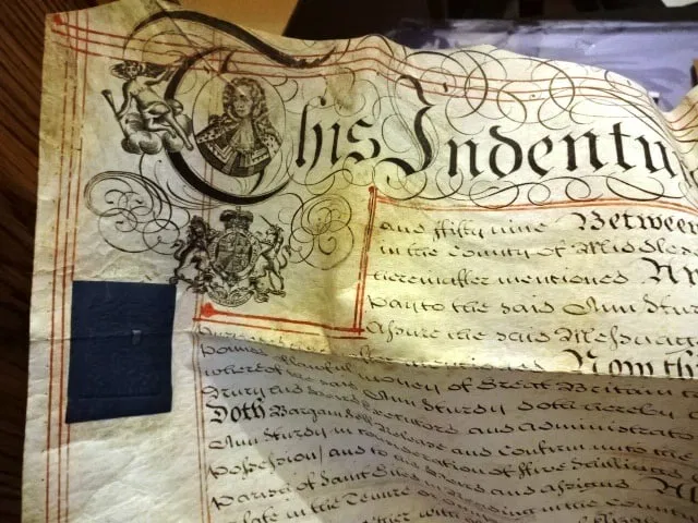 1759 Large English Vellum Indenture Vignette King Portrait Seal