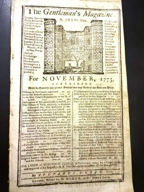 1775 Gentleman's Magazine Revolutionary War New York
