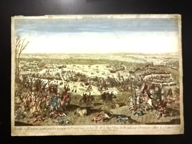 1780 Large Handcolored Military Engraving