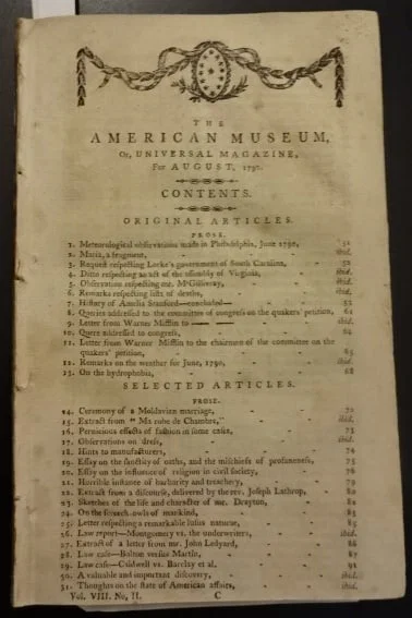 1790 Magazine American Museum