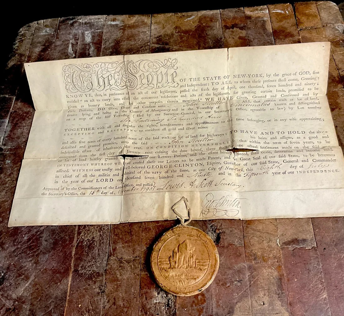 1790 New York State Land Patent Signed by Governor George Clinton