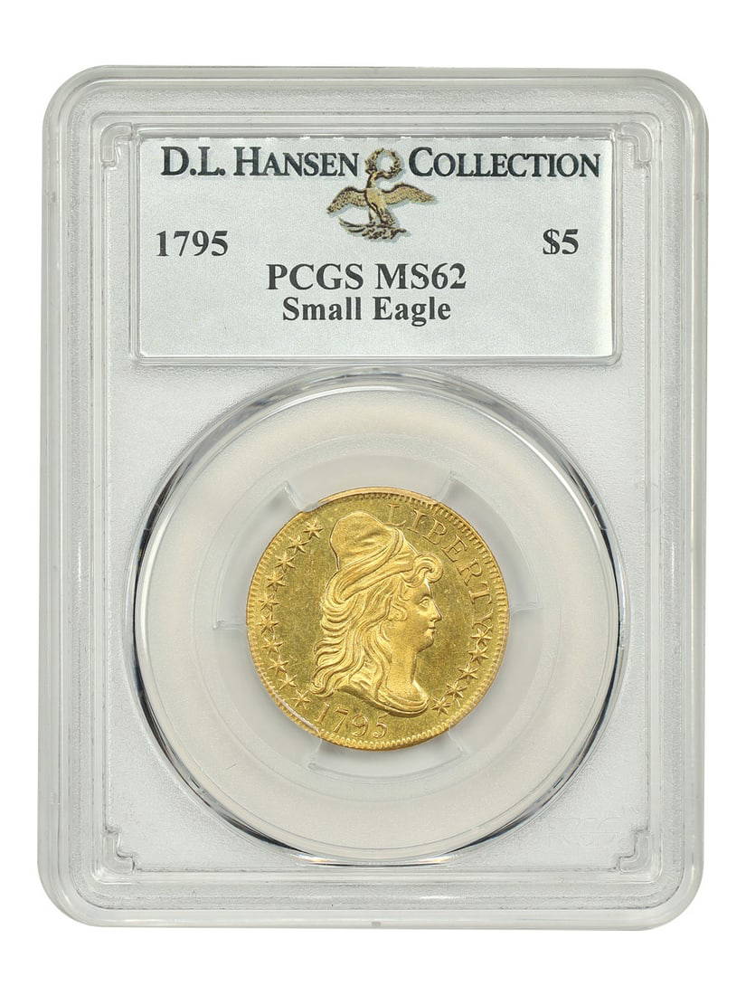 1795 $5 PCGS MS62 Draped Bust Small Eagle Gold Coin