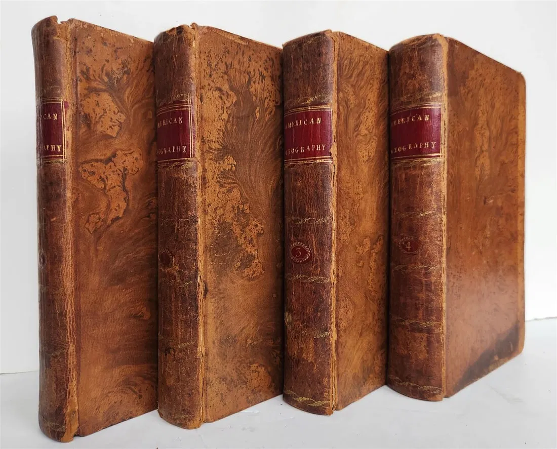 1796 Historical Geographical Commercial Philosophical View of USA 4 VOLS antique