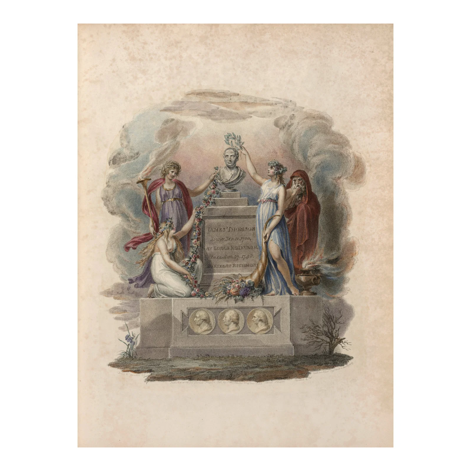 1797 ❧ ONE OF ONLY A FEW COLORED COPIES. THOMSON, JAMES. 1700-1748. The Seasons. London:...