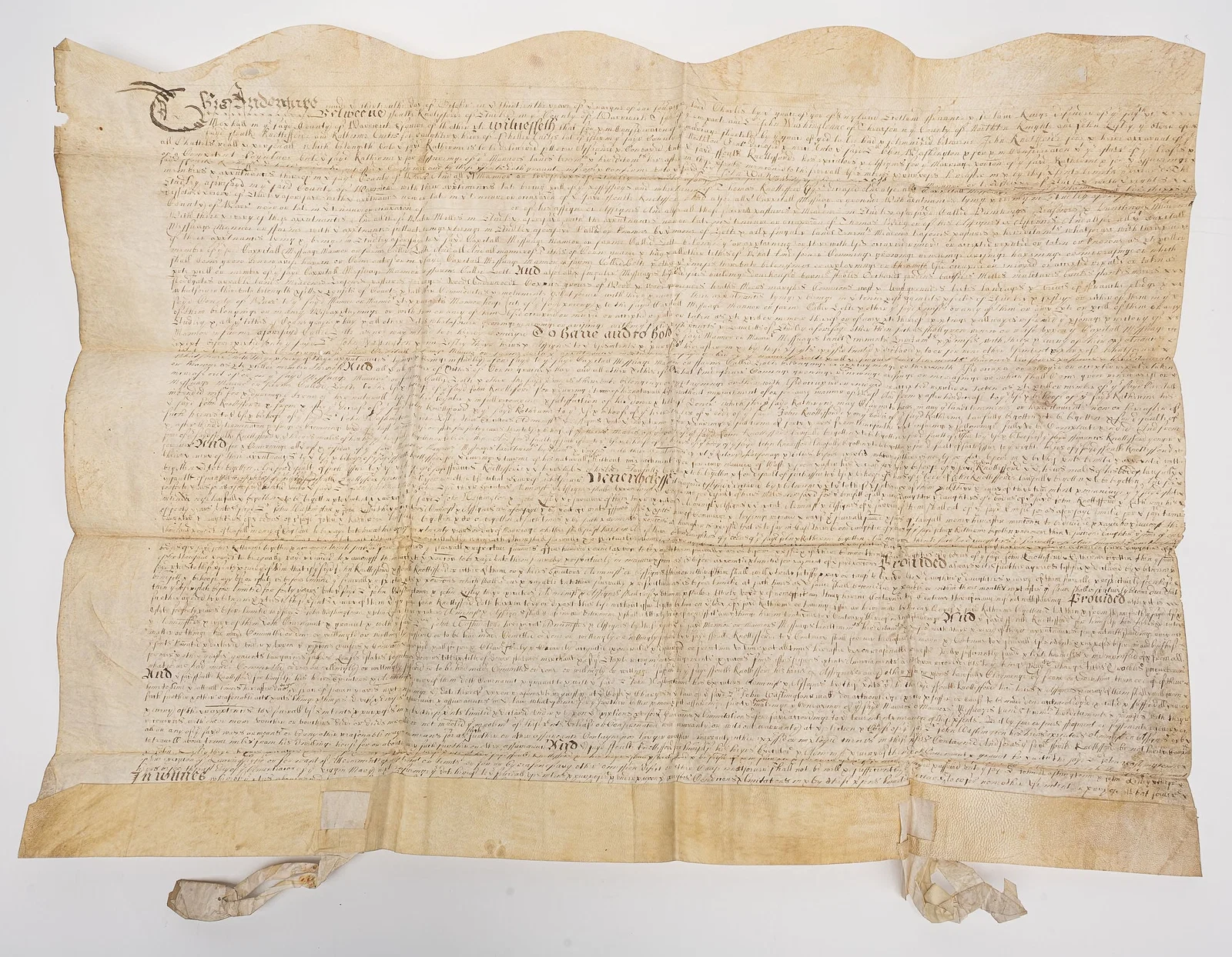 17th C John Washington Great Grandfather of George Washington Historical Indenture Document
