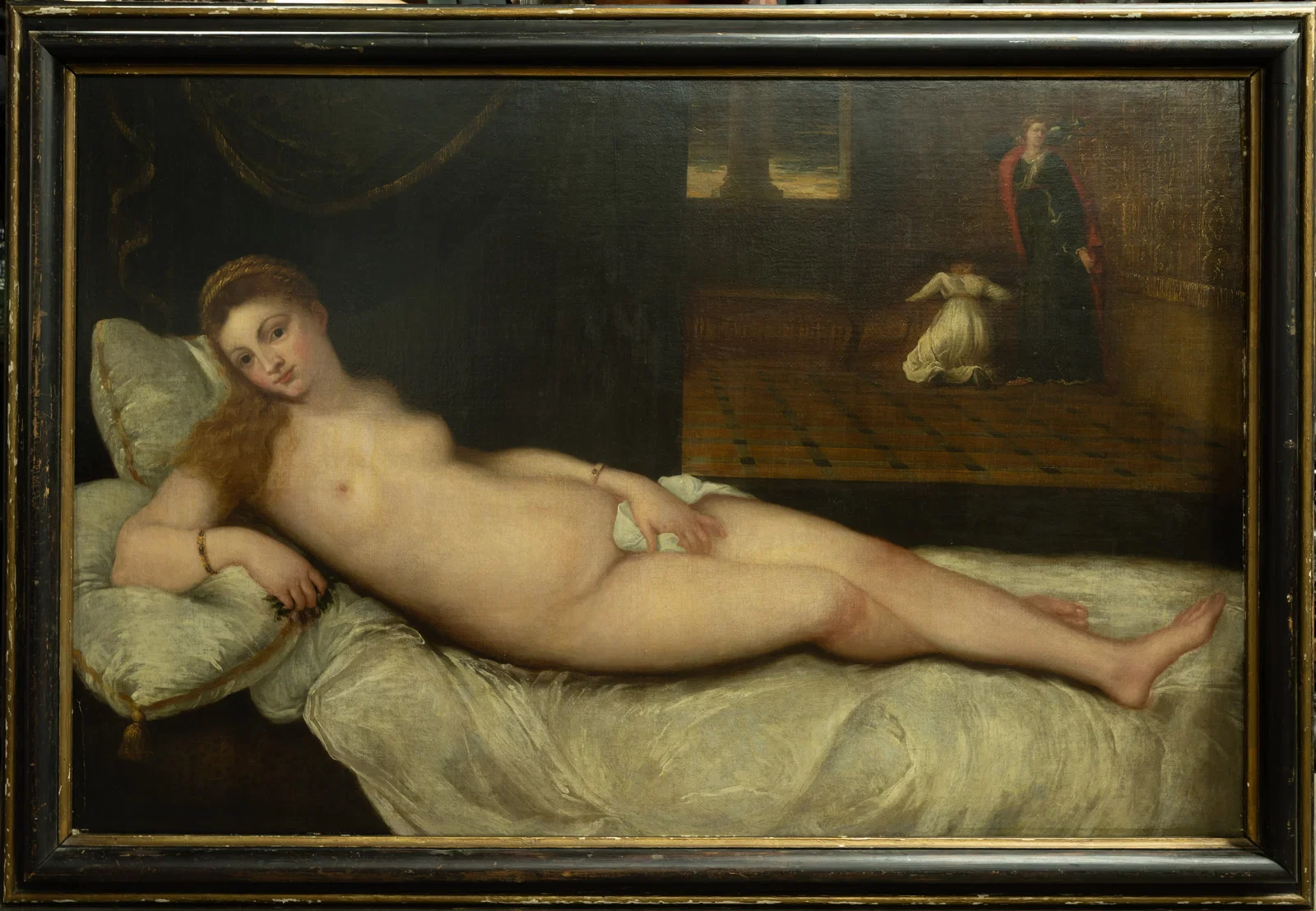 17th C " Venus of Urbino " Old Master After Titian Oil on Canvas 5.9Ft x 4.1Ft
