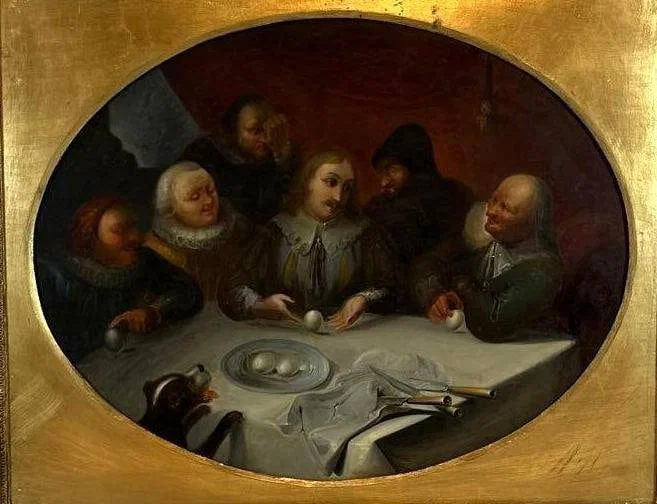17TH CENTURY STYLE DUTCH GENRE ANTIQUE INTERIOR SCENE IN STYLE OF DAVID TENIERS | OIL ON METAL PANEL