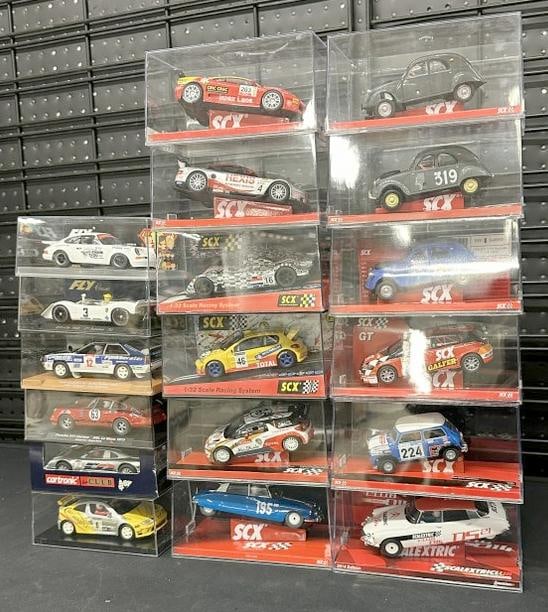 (18) 1/32 sale slot cars in original packaging, unused condition. From estate collection of over