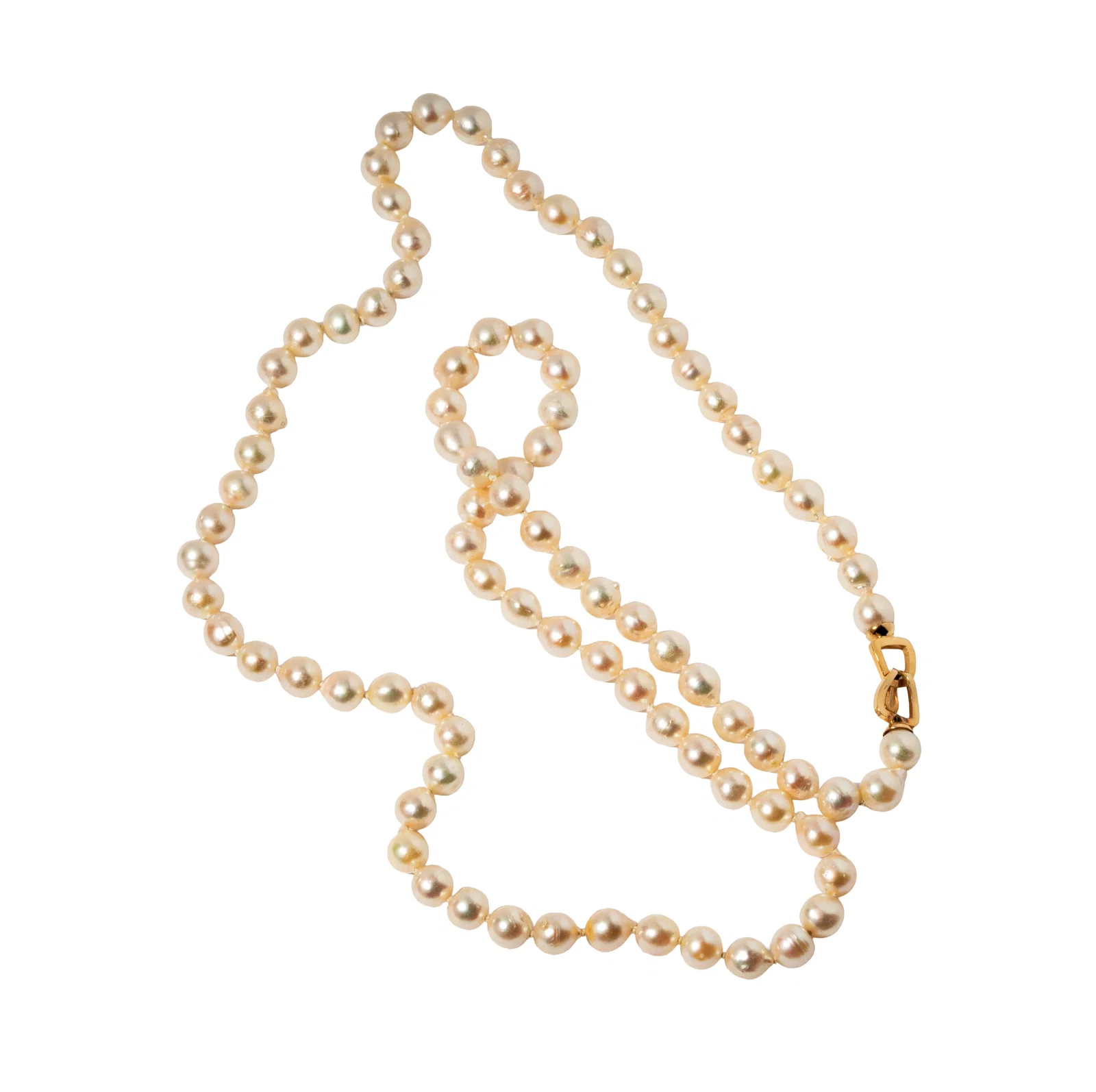 18 Karat Yellow Gold & Cultured Pearl Long Necklace