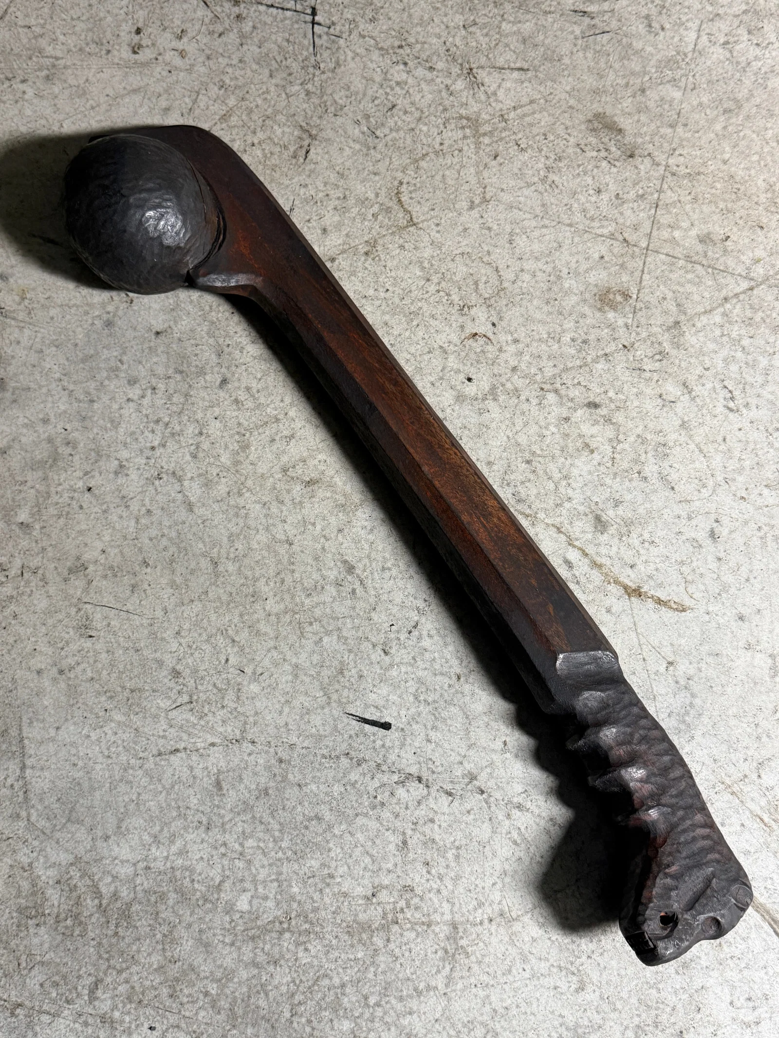 1800's Effigy-Handled Ball-Head War Club, Native American, 19th Century