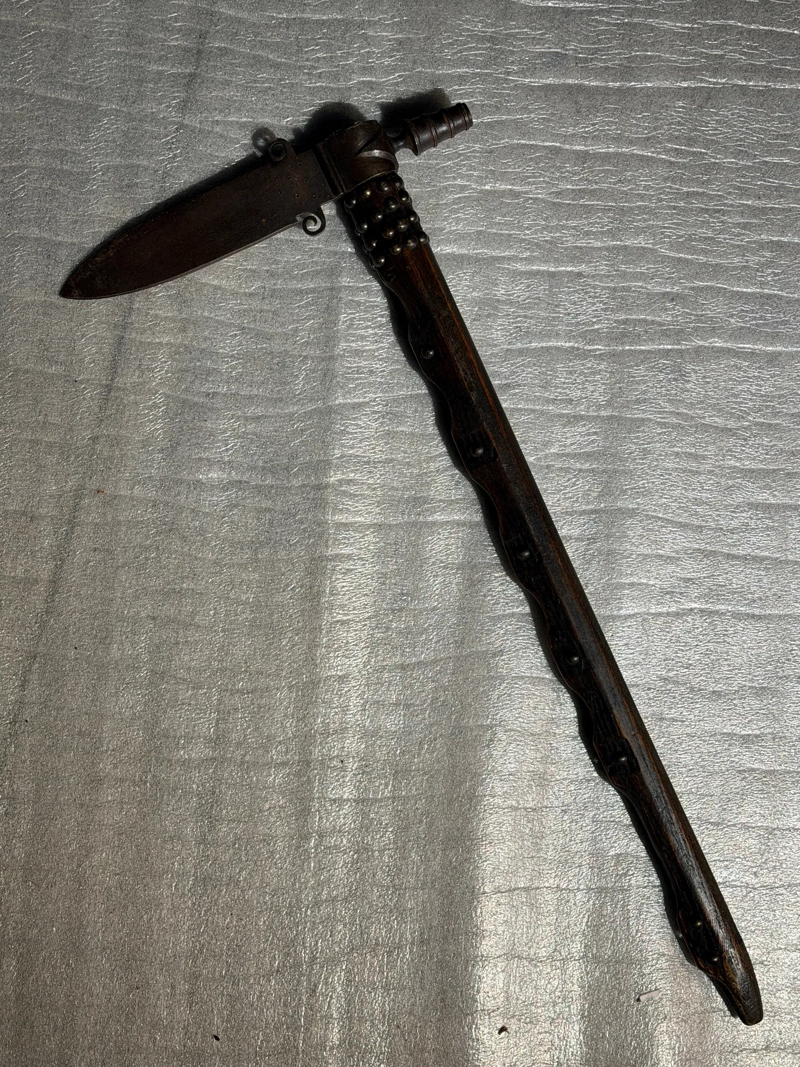 1800's Native American Spontoon Pipe Tomahawk (Ceremonial and Utility Tool)