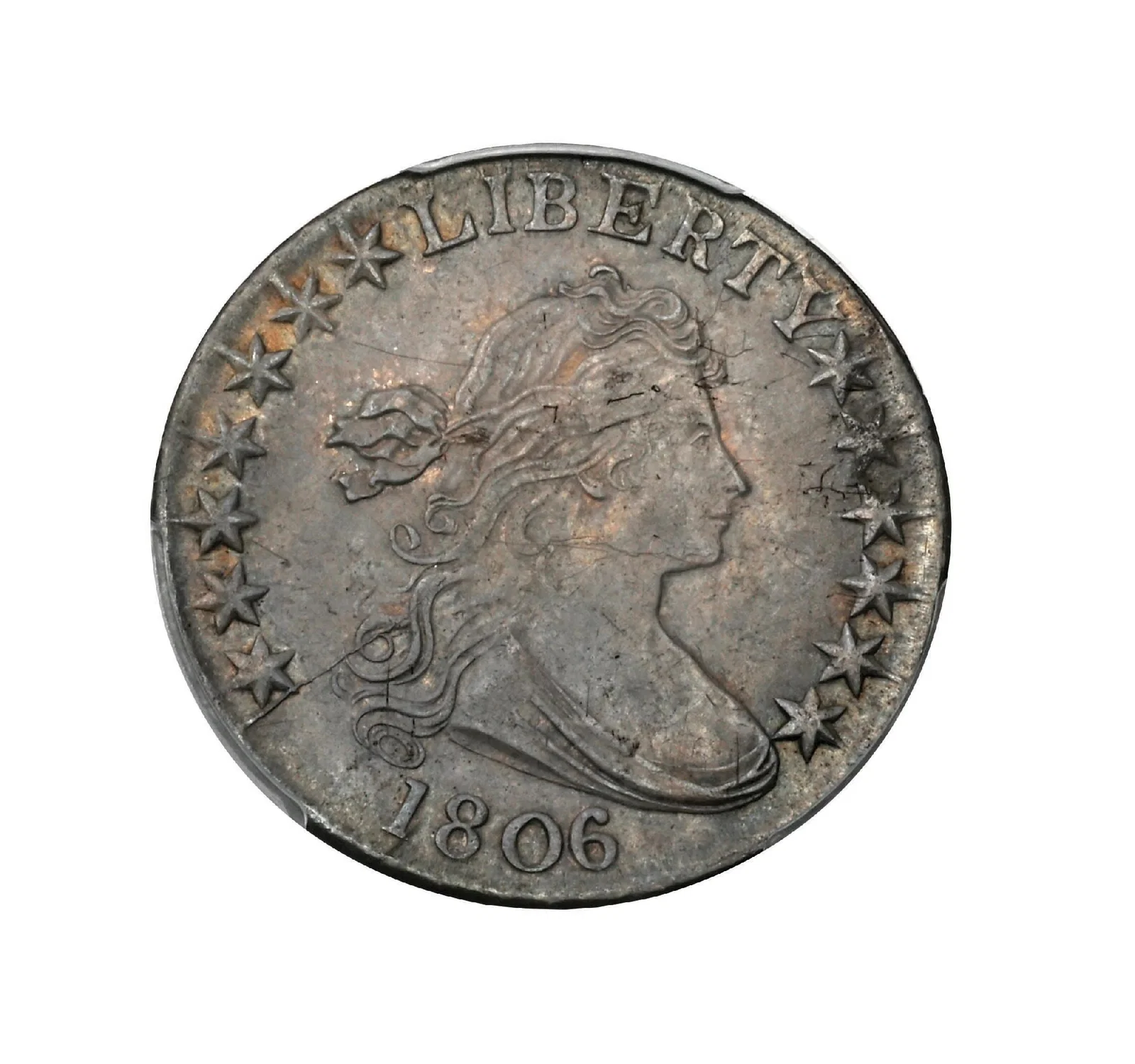 1806/5 50¢ BUST HALF DOLLAR OVERTON 103A CAC PCGS MS63+