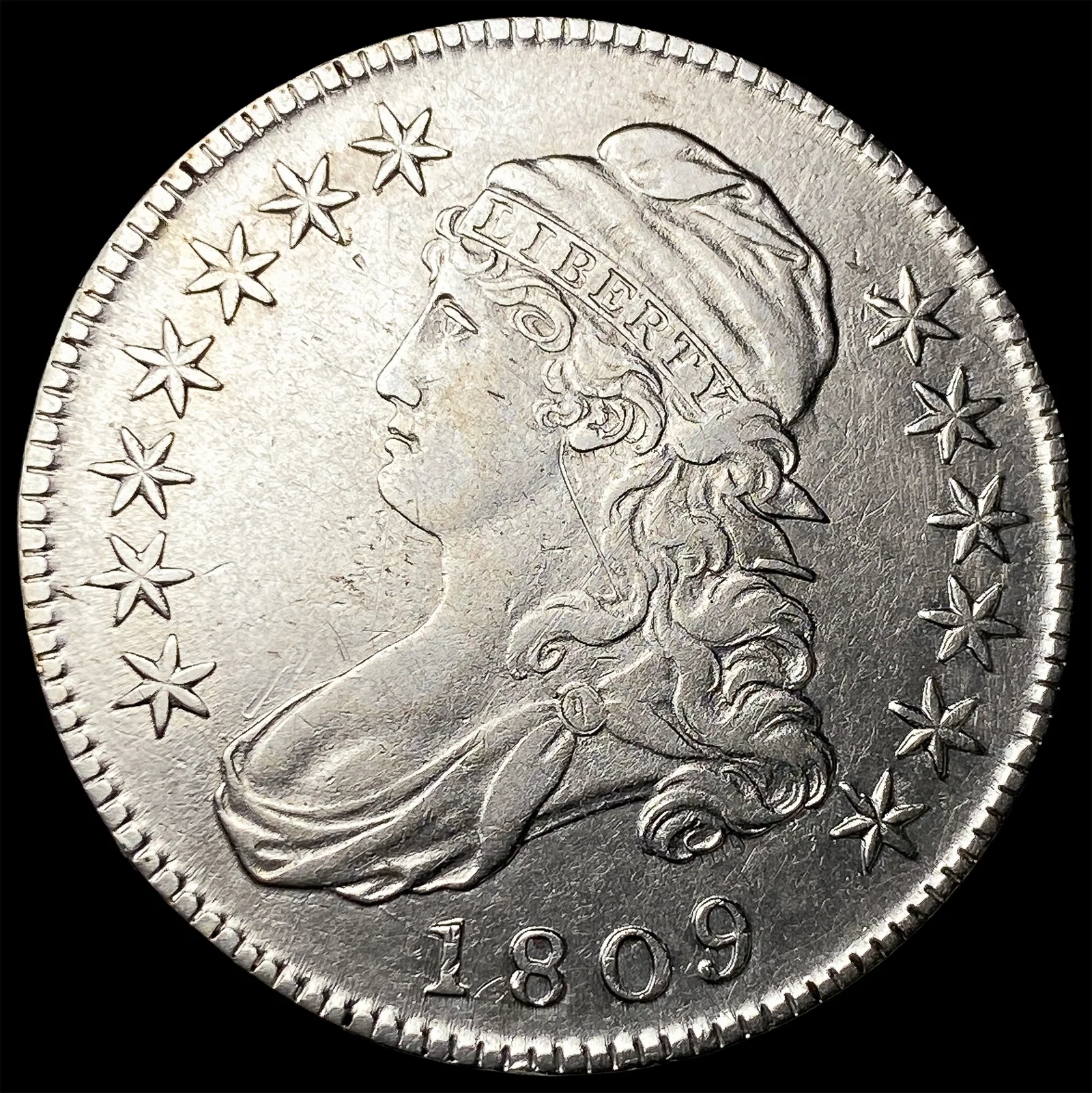 1809 Capped Bust Half Dollar CLOSELY UNCIRCULATED