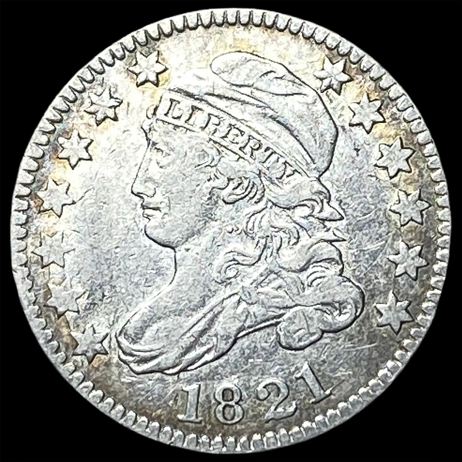 1821 Capped Bust Dime ABOUT UNCIRCULATED