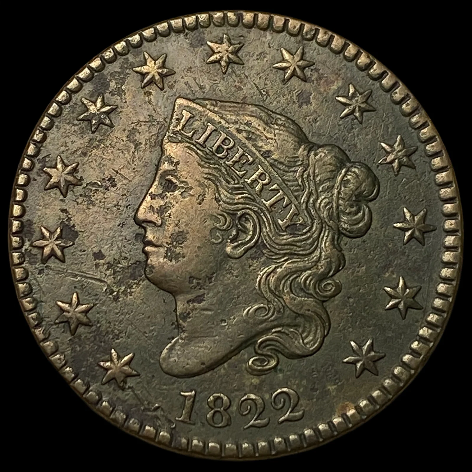 1822 Coronet Head Large Cent CHOICE AU