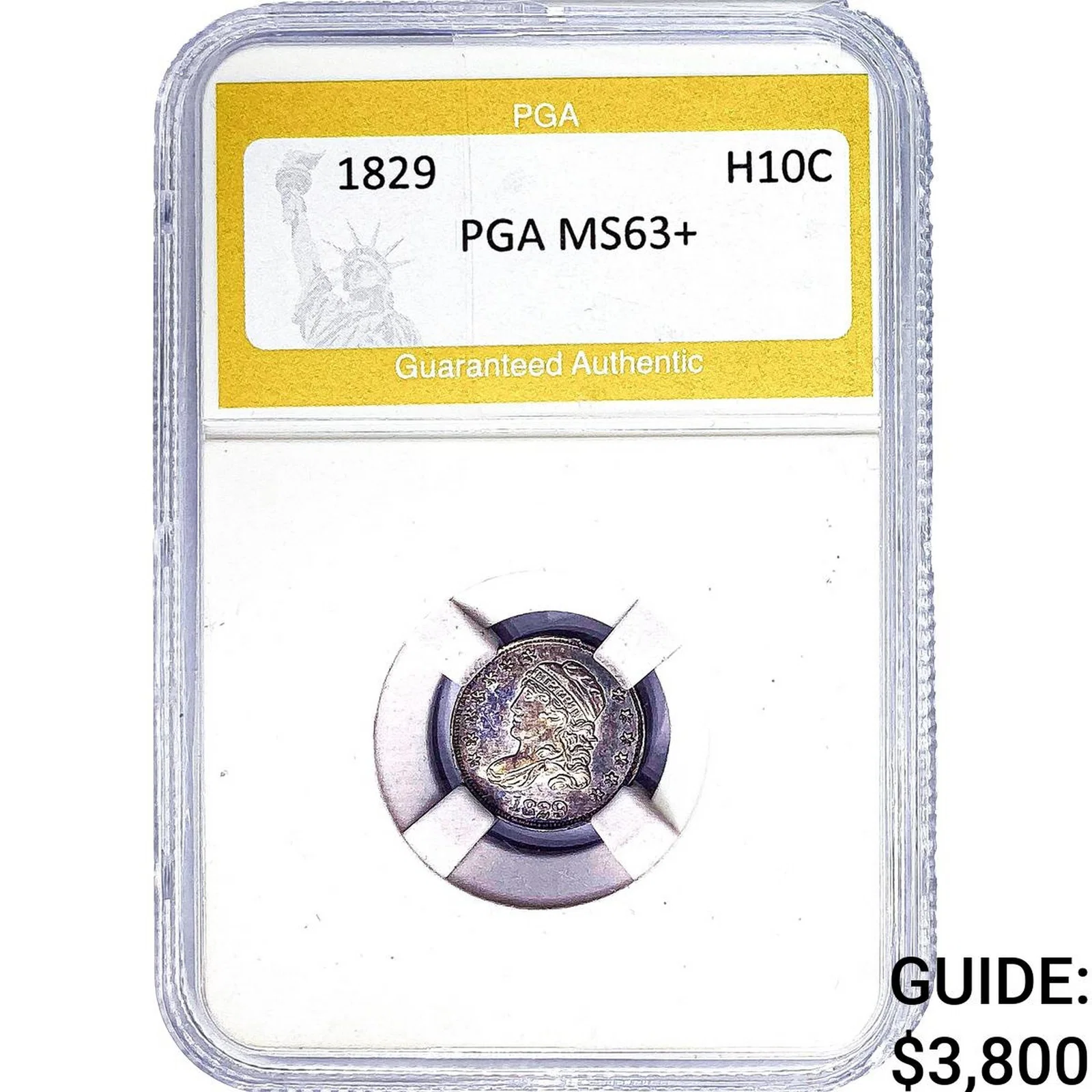 1829 Capped Bust Half Dime PGA MS63+