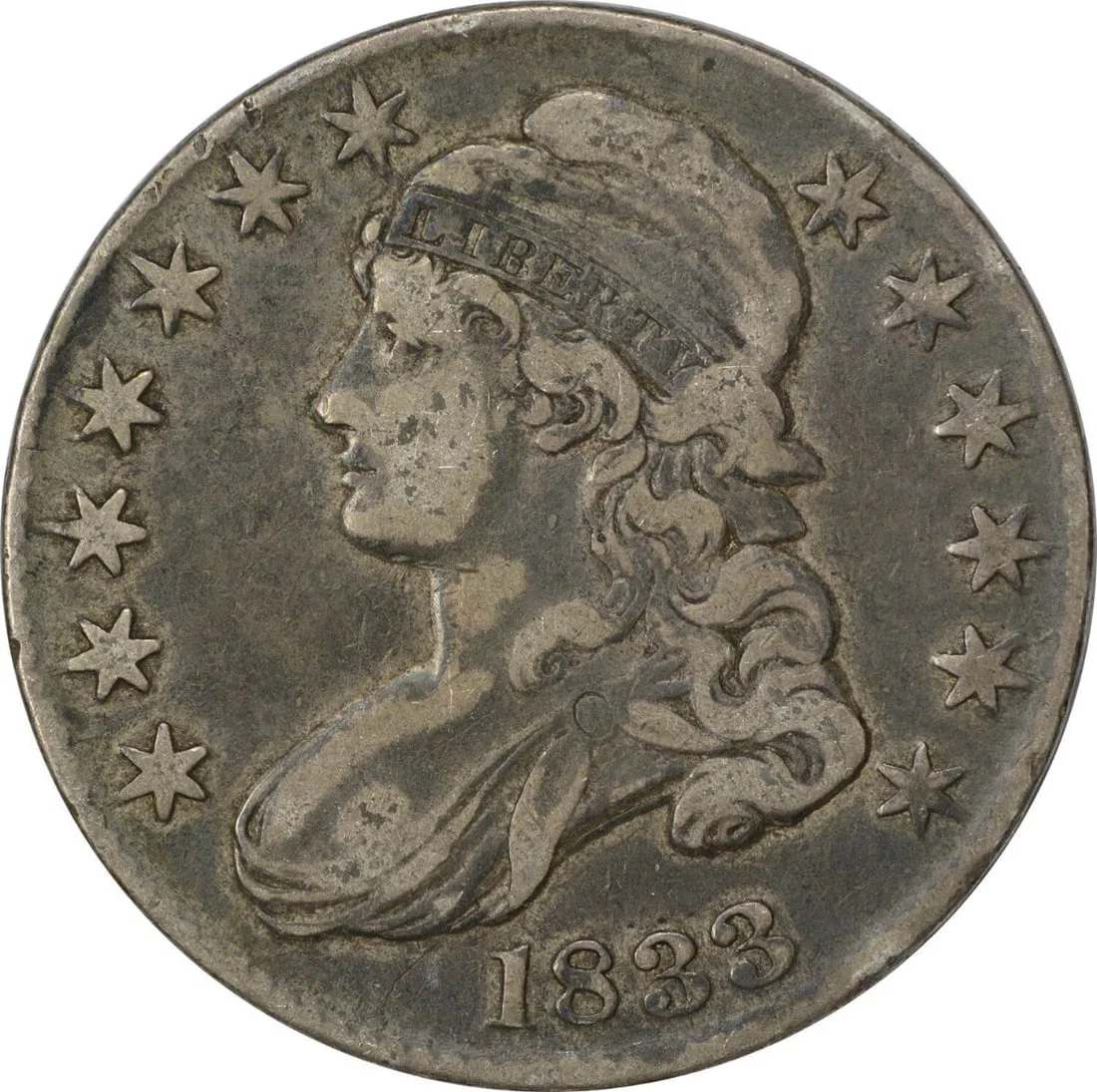 1833 Bust Half Dollar 50C John Reich Design Uncertified