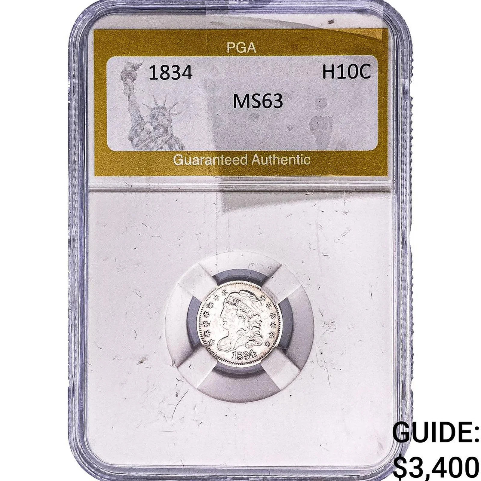 1834 Capped Bust Half Dime PGA MS63